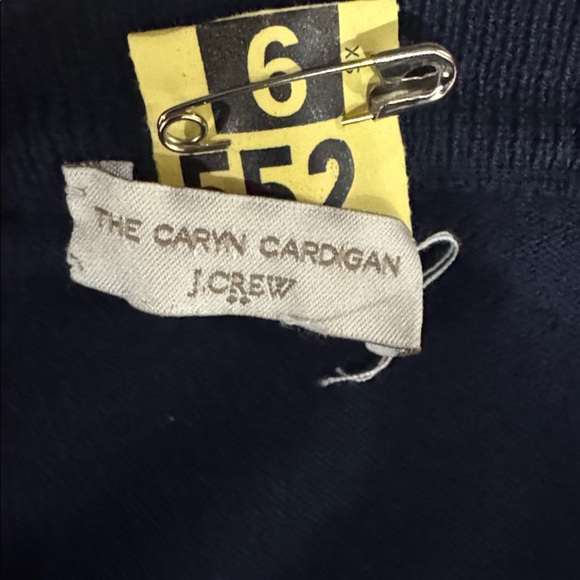 J CREW Navy Blue Caryn Cotton Cardigan L Large EUC $40 KL - Picture 9 of 12